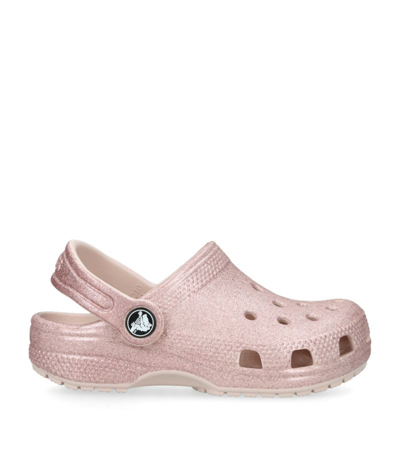 Crocs Kids' Classic Glitter Clogs In Pink