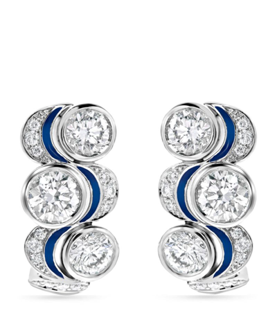 Boodles Platinum And Diamond Over The Moon Earrings In Silver