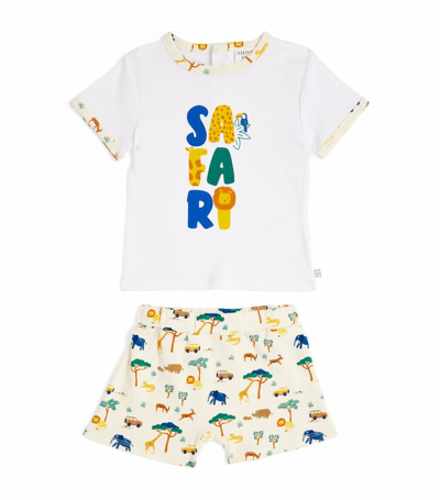 Carrèment Beau Printed T-shirt And Shorts Set (1-18 Months) In White