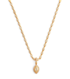 SHAY SHAY YELLOW GOLD AND DIAMOND HALO MARQUISE PENDANT NECKLACE