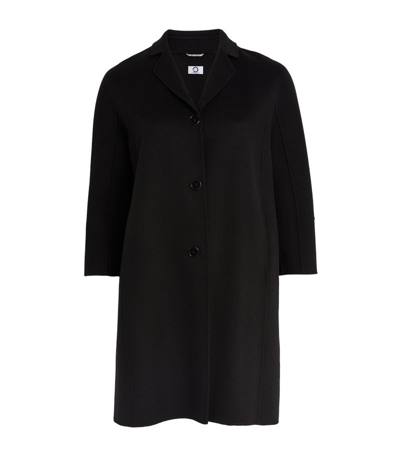 Marina Rinaldi Virgin Wool-cashmere Pea Coat In Black