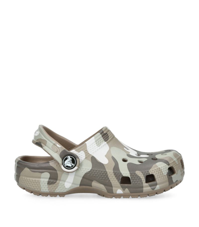 Crocs Kids' Classic Camouflage Clogs In Green