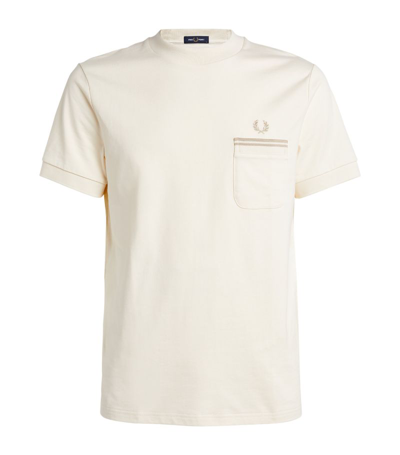 Fred Perry Loopback Jersey Pocket T-shirt In Ivory