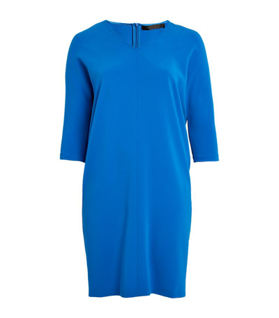 Marina Rinaldi V-neck Midi Dress In Blue