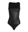 WOLFORD FAUX LEATHER STRING BODYSUIT