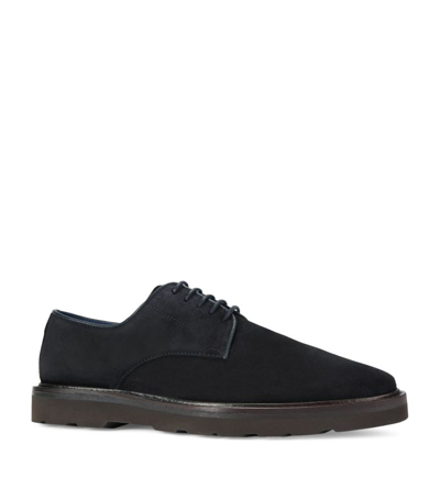 Kurt Geiger Suede Aiden Derby Shoes In Dark Brown