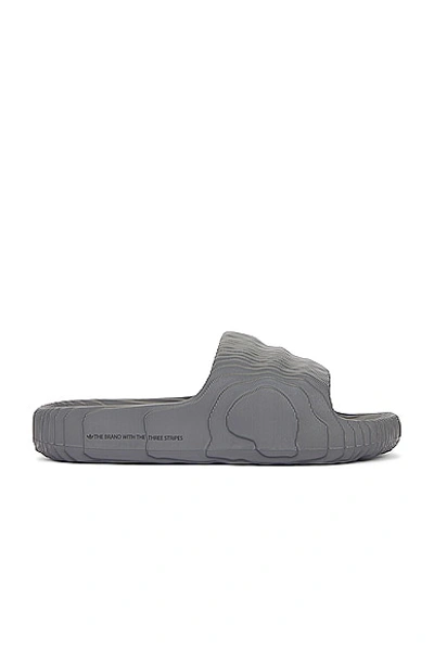 Adidas Originals Adilette 22 Slides In Grey Five