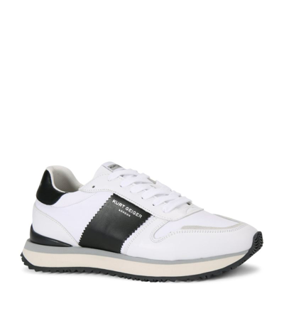 Kurt Geiger Leather Diego Sneakers In White/blk