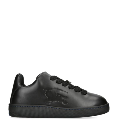 Burberry Leather Embossed Box Trainers In Black