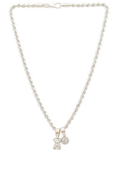 Martine Ali X Fwrd 925 Silver Crystal Teddy Rope Chain