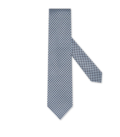 Zegna Pattern-jacquard Silk Tie In Blue