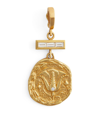 AZLEE SMALL YELLOW GOLD AND DIAMOND OF THE EARTH COIN CHARM
