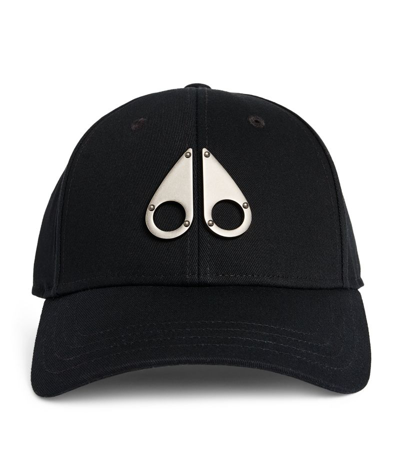 Moose Knuckles Icon Logo Baseball Cap In Black