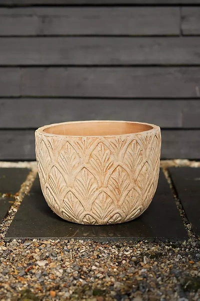 Terrain Paloma Ceramic Bowl Planter, 18" In Neutral