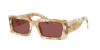 Prada Logo-print Rectangle-frame Sunglasses In Dark Violet