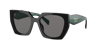 Prada Pr 15ws 1ab5z1 Geometric Polarized Sunglasses In Dark Grey Polar