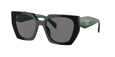 Prada Pr 15ws 1ab5z1 Geometric Polarized Sunglasses In Dark Grey Polar