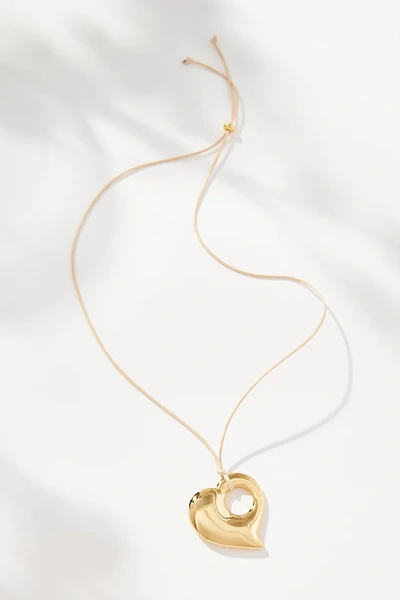 Frasier Sterling Love Note Cord Choker Necklace In Gold