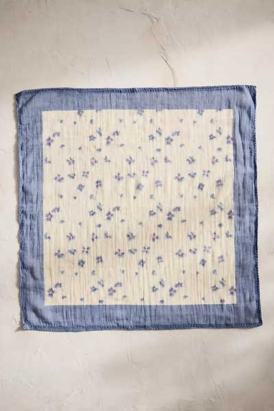 Terrain Watercolor Violets Gauze Bandana In Blue