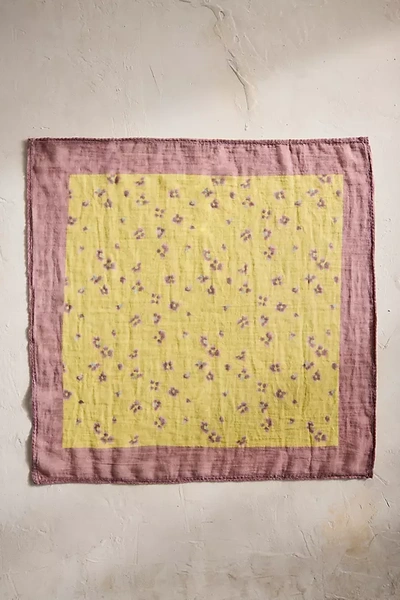 Terrain Watercolor Violets Gauze Bandana In Pink