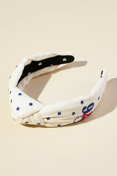 Lele Sadoughi Philly 76ers Embroidered Headband In White