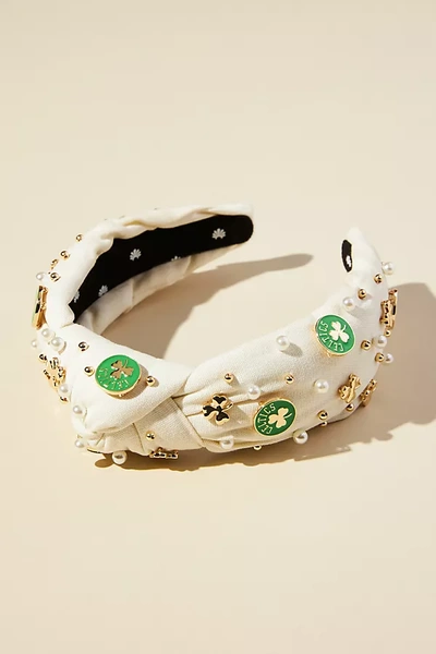 Lele Sadoughi Boston Celtics Embellished Headband In White