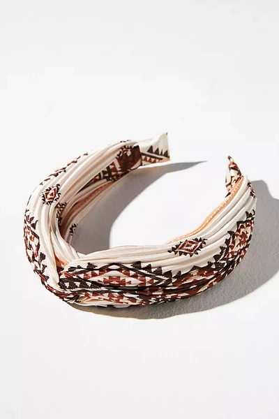 By Anthropologie Pleated Twist Headband In Brown