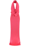 Giuseppe Di Morabito Maxi Gown With Built-in Hood In Fuchsia