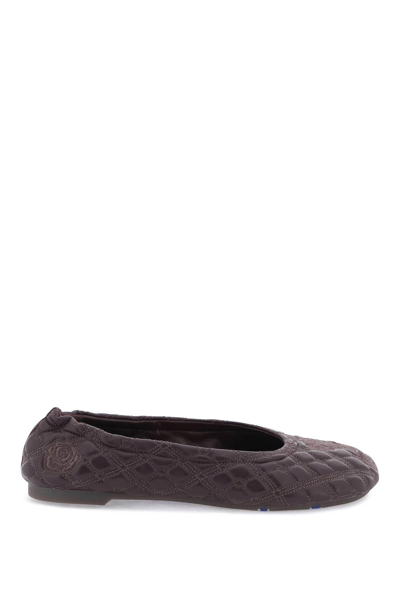 Burberry Quilted Ballet Flats In Brown,purple