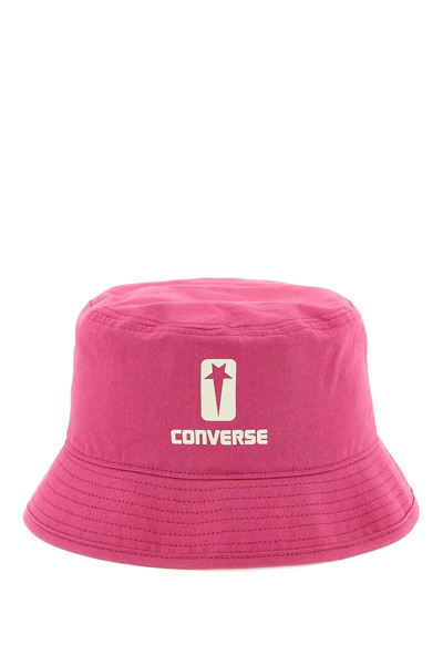 Rick Owens Cotton Bucket Hat Converse X Drkshdw In Fuchsia,pink