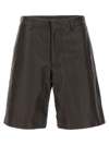 Lemaire Brown Leather Bermuda Shorts