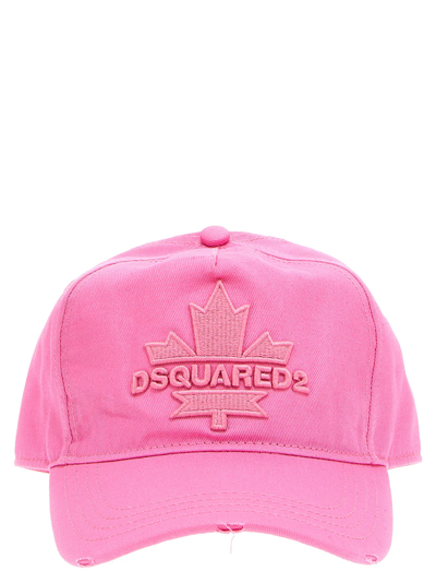 Dsquared2 Logo Embroidery Cap Hats Pink