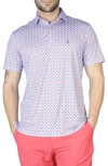 TAILORBYRD TAILORBYRD GEO FLORAL PRINT PERFORMANCE POLO