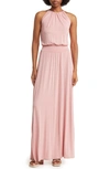 Go Couture Halter Neck Blouson Maxi Dress In Mauve