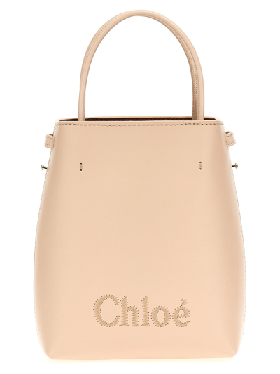 Chloé Chloe Woman Powder Pink Leather Micro Chloe Sense Handbag