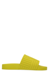 Bottega Veneta Intrecciato Logo-embossed Slides In Green