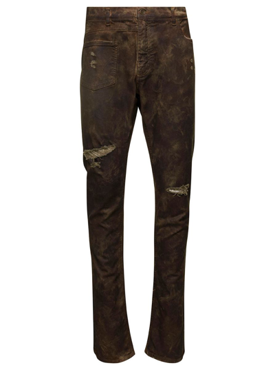 Dolce & Gabbana Look 54 Jeans Washerd In Brown