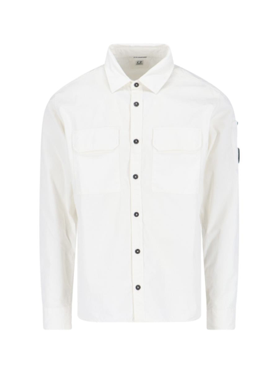 C.p. Company Gabardine Shirt In White