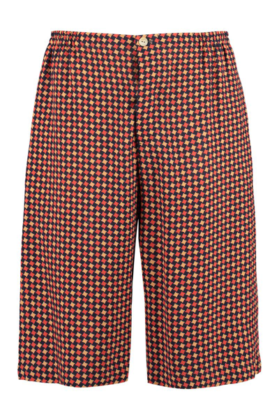 Gucci Red Geometric Shorts In 4956 Blue/red/mc