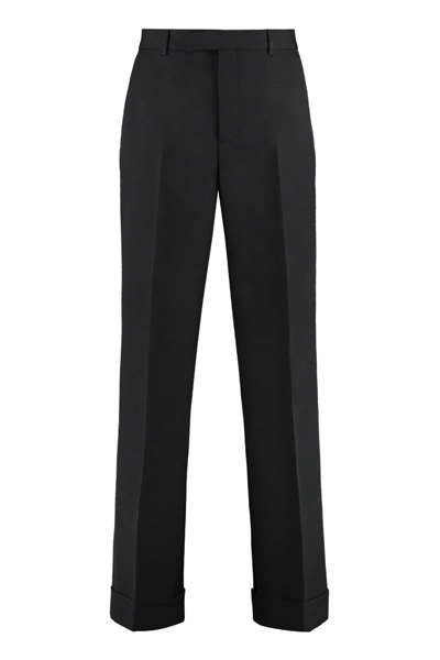Gucci Virgin Wool Tailored Trousers In Black