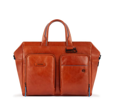 Piquadro Slim With Two Leather Handles In Red