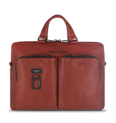 Piquadro Computer Briefcase For Pc And Tablet In Burgundy