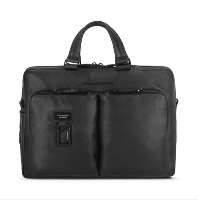Piquadro Computer Briefcase For Pc And Tablet In Black