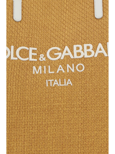Dolce & Gabbana Shopping Bag In Beige