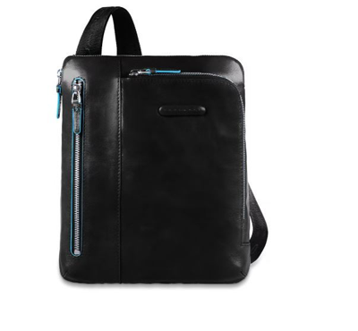 Piquadro Balck Ipad Bag With Pocket In Black