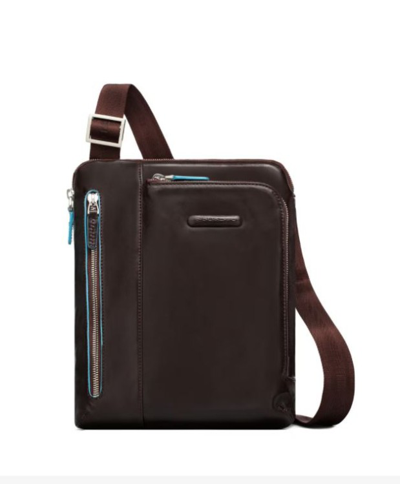 Piquadro Brown Ipad Bag With Pocket In Black