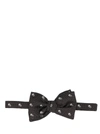 ALEXANDER MCQUEEN SKULL POLKA TIES, PAPILLON WHITE/BLACK