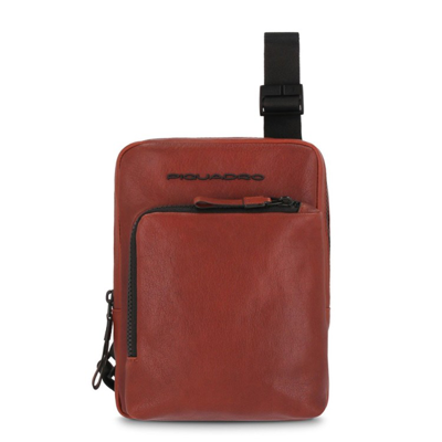 Piquadro Leather Ipad Mini Bag In Red