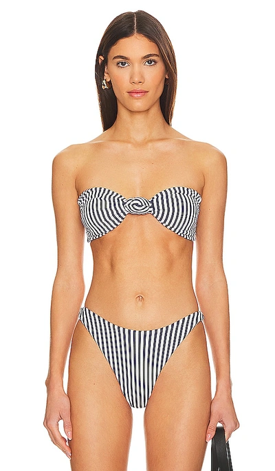 F E L L A Hunter Bikini Top In Blue Stripe