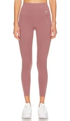 Nike Universa High Waisted Cropped Leggings In Canyon Pink/black